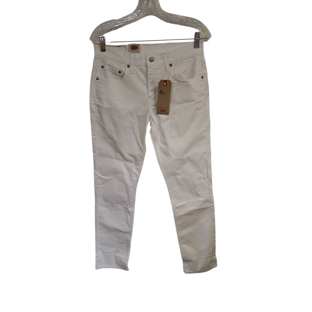 Levis 511 Jeans Mens 30x32‎ White Slim Fit Mid Rise Denim Pants Stretch